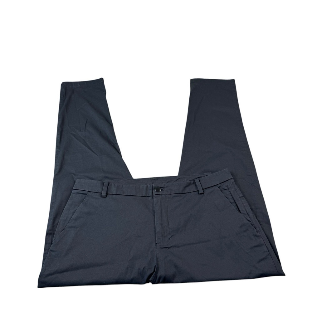 Lululemon Black‎ Cotton Stretch Commission Men's Flat Front Trouser Size 36x33